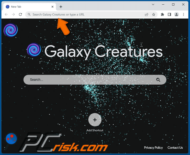 search.galaxycreature.net redirects to bing.com