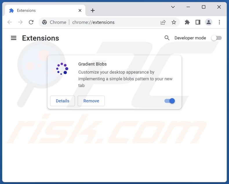 Removing search.gradientblobs.net related Google Chrome extensions