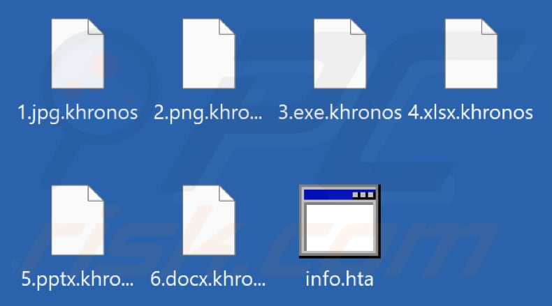 Files encrypted by Khronos ransomware (.khronos extension)