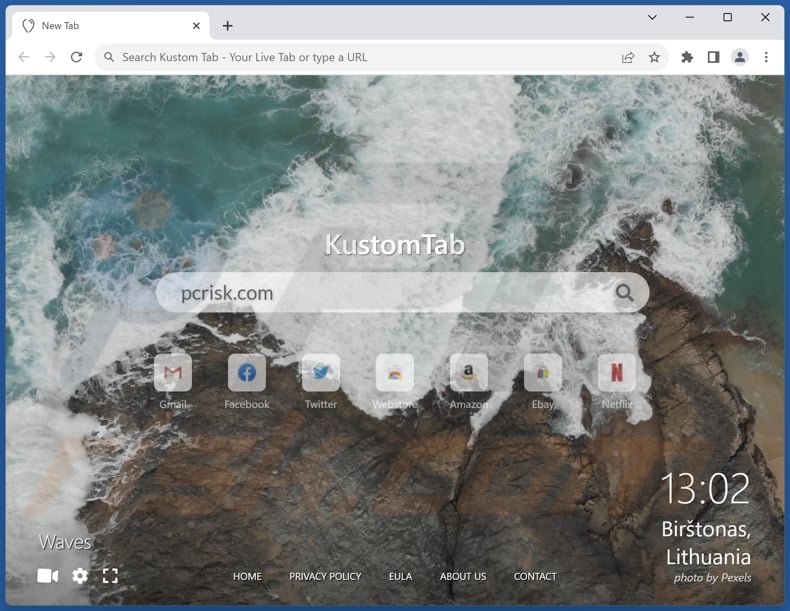 Kustom Tab - Your Live Tab browser hijacker homepage