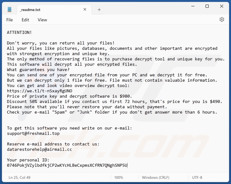 Miqe ransomware text file (_readme.txt)
