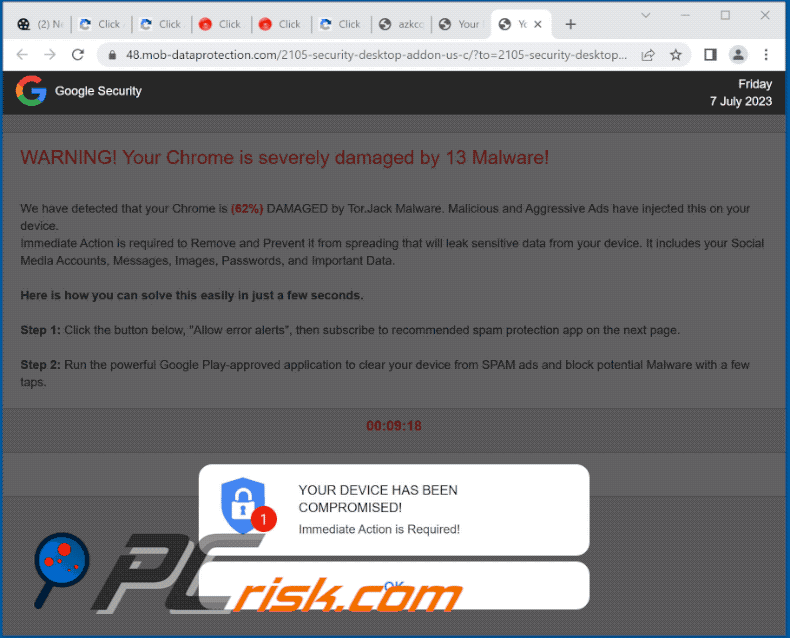 mob-dataprotection[.]com website appearance (GIF)