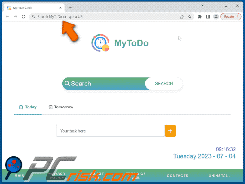 MyToDo browser hijacker mylistodo.com redirects to onlinewebsearches.co