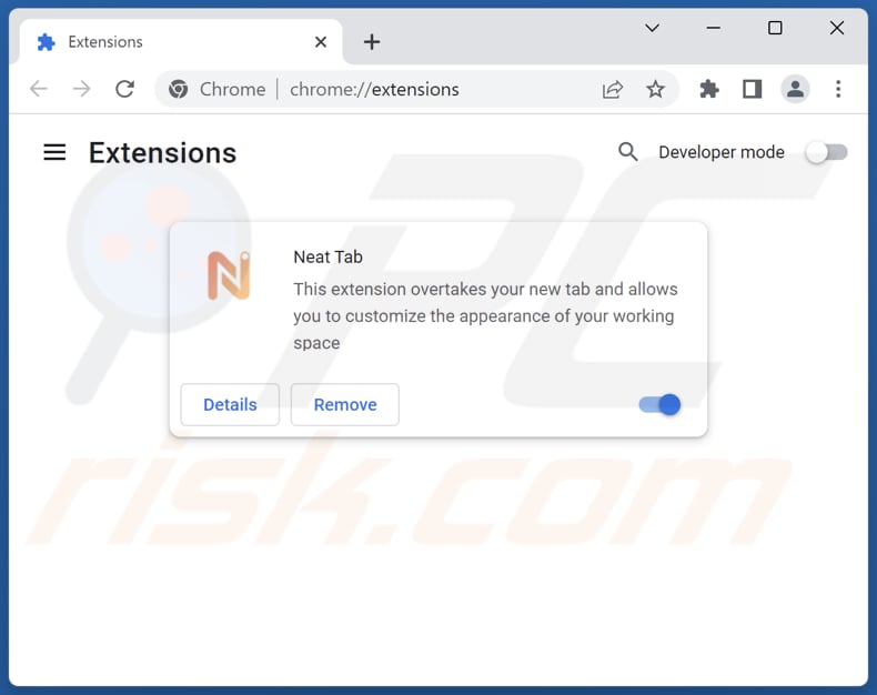 Removing search.neatfor.me related Google Chrome extensions
