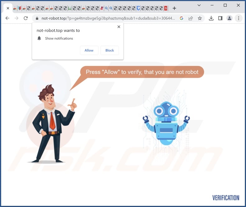 not-robot[.]top pop-up redirects