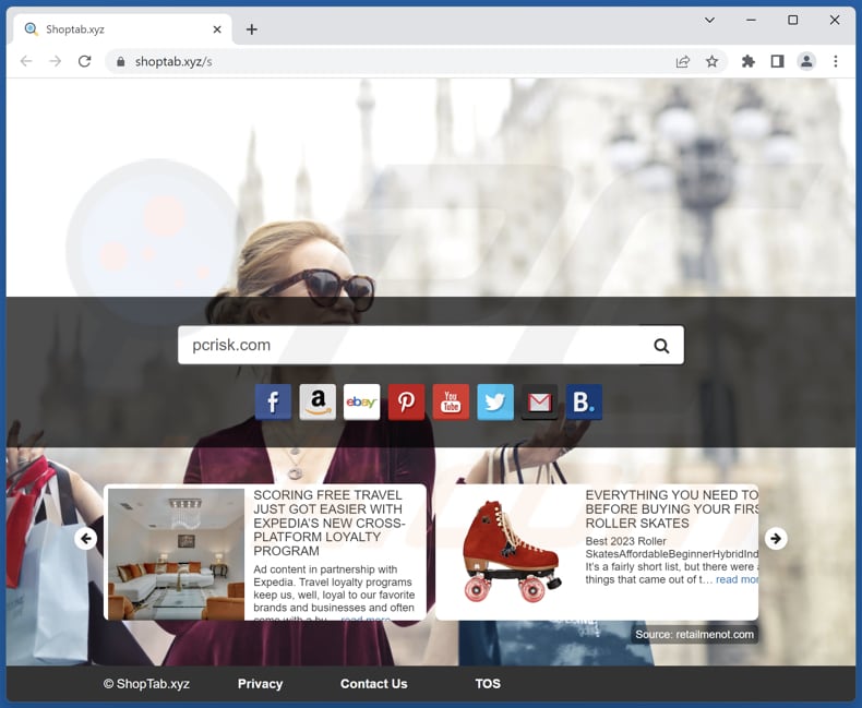shoptab.xyz browser hijacker