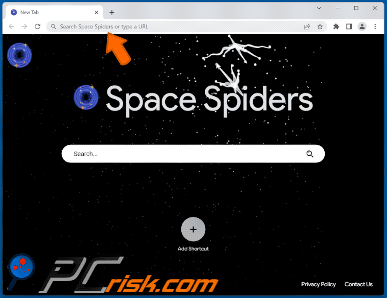 Search.spacespiders.net redirects to bing.com