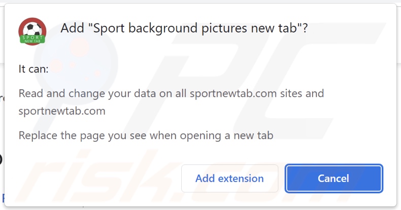 Sport background pictures new tab browser hijacker asking for permissions