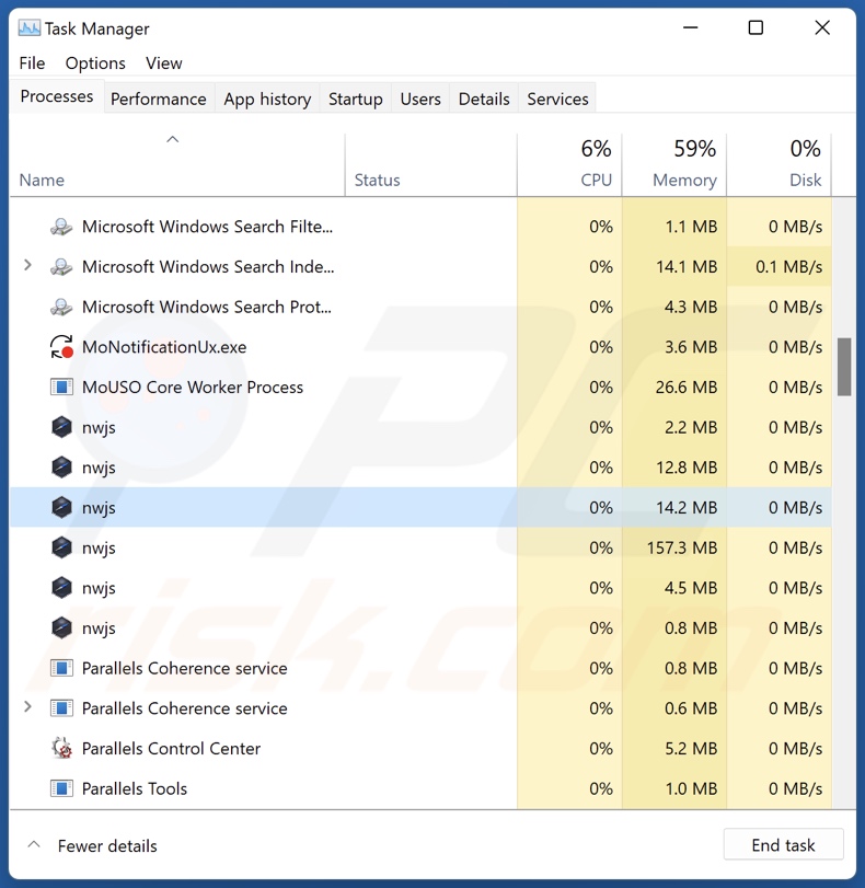 Streaming adware process on Task Manager (nwjs - process name)