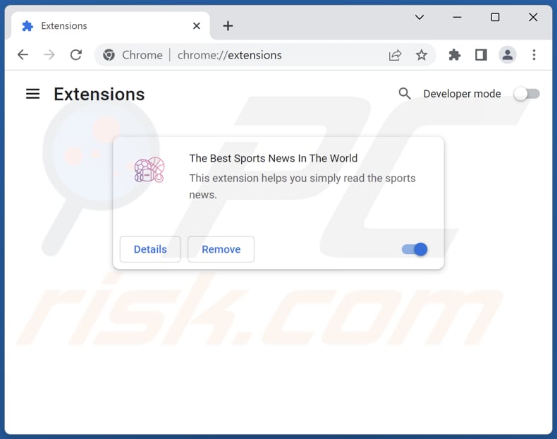 Removing search.sports-best-news.com related Google Chrome extensions