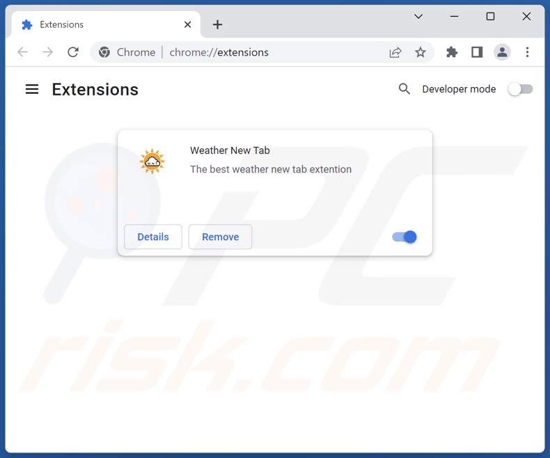 Removing weathernewtab.com related Google Chrome extensions