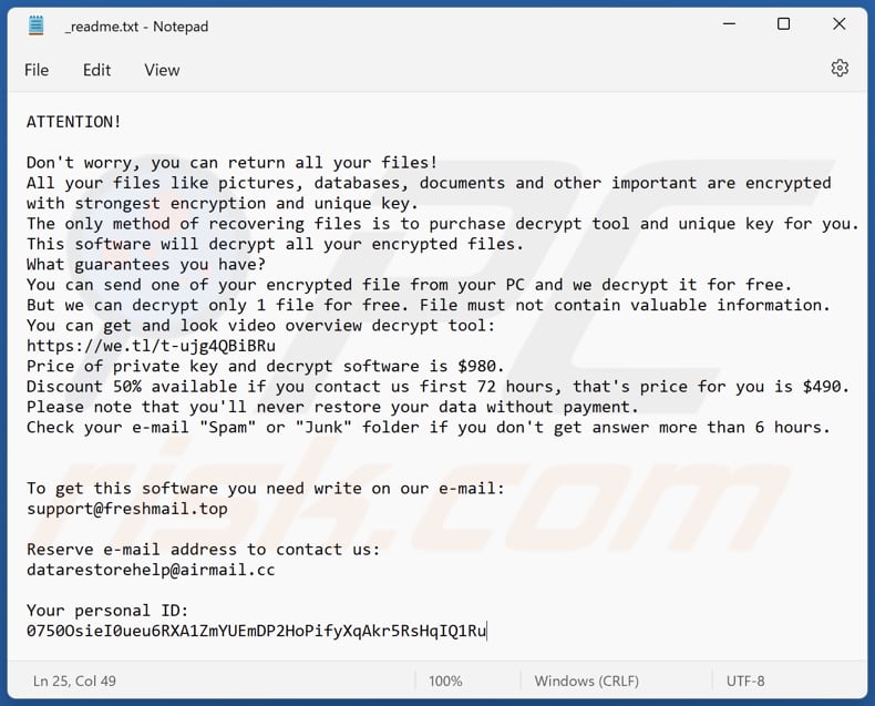 Wsaz ransomware text file (_readme.txt)