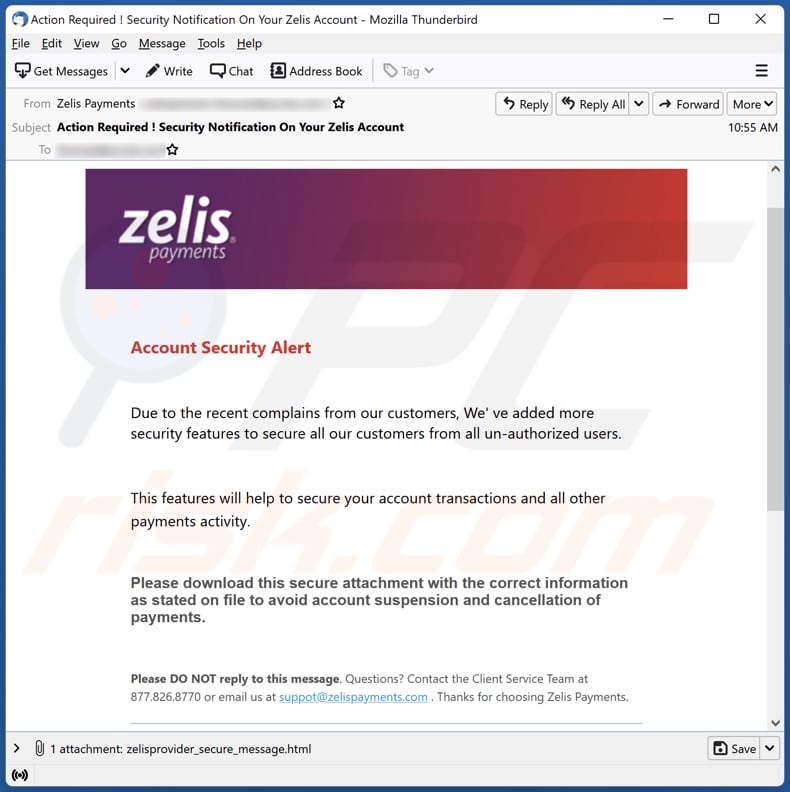 Zelis Payment email spam campaign