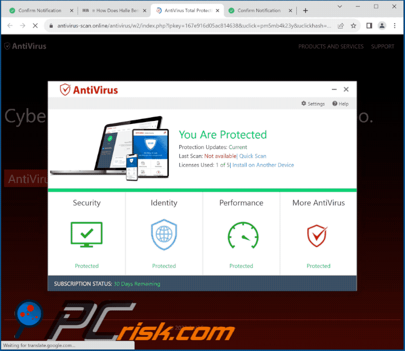 antivirus-scan[.]online website appearance (GIF)