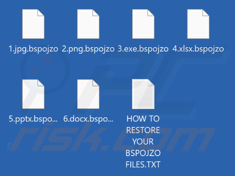 Files encrypted by Bspojzo ransomware (.bspojzo extension)