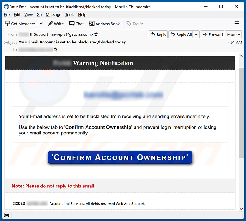 Confirm Account Ownership email scam (2023-08-24)