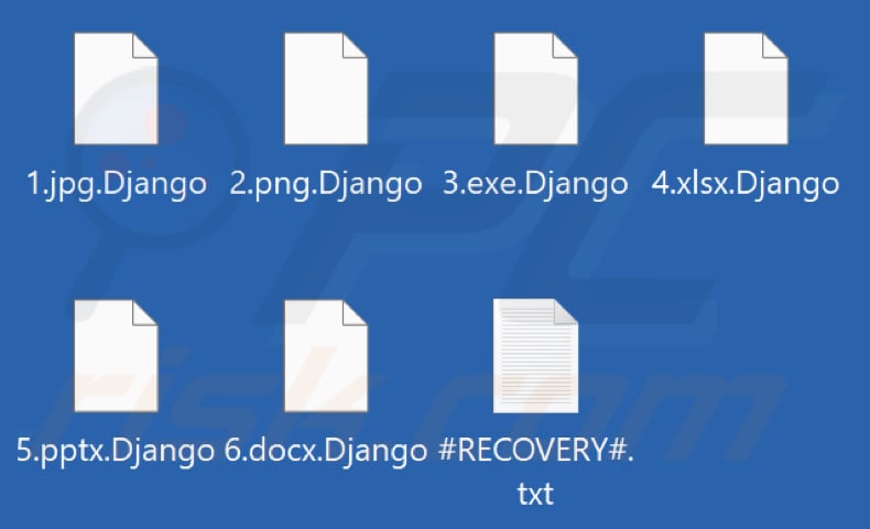 Files encrypted by Django ransomware (.Django extension)