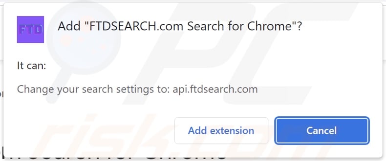 Ftdsearch.com browser hijacker asking for permissions