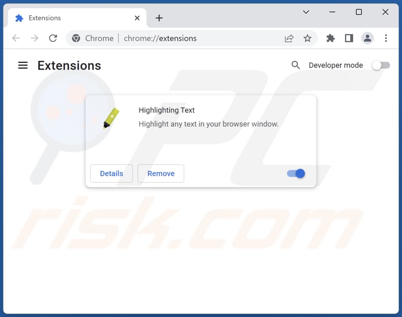 Removing Highlighting Text Google Chrome extension