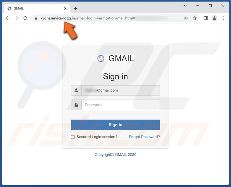 IMAP Is Currently Marked Inactive phishing page