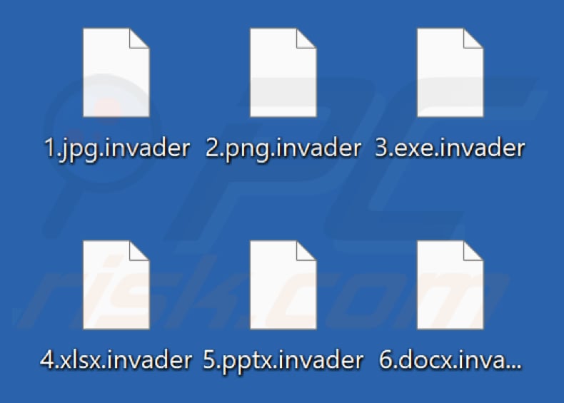 Files encrypted by Invader ransomware (.invader extension)