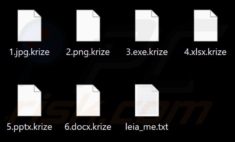 Files encrypted by Krize ransomware (.krize extension)