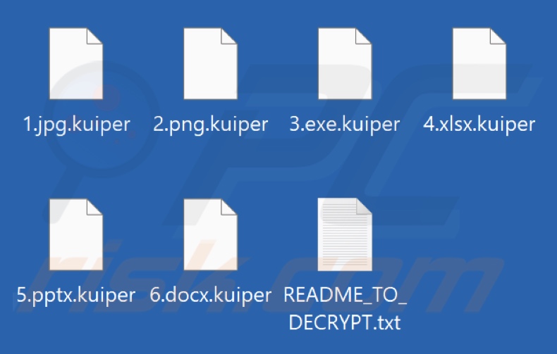 Files encrypted by Kuiper ransomware (.kuiper extension)