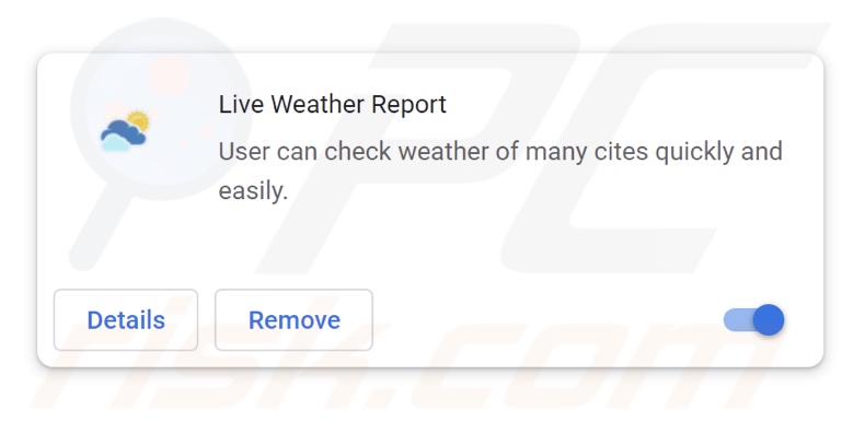 Live Weather Report adware