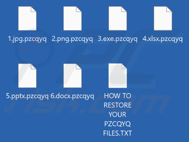 Files encrypted by Pzcqyq ransomware (.pzcqyq extension)