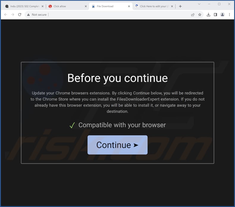 Website used to promote Quick tail browser hijacker