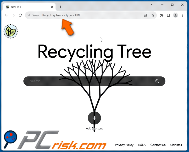 search.recyclingtree.net redirects to bing.com