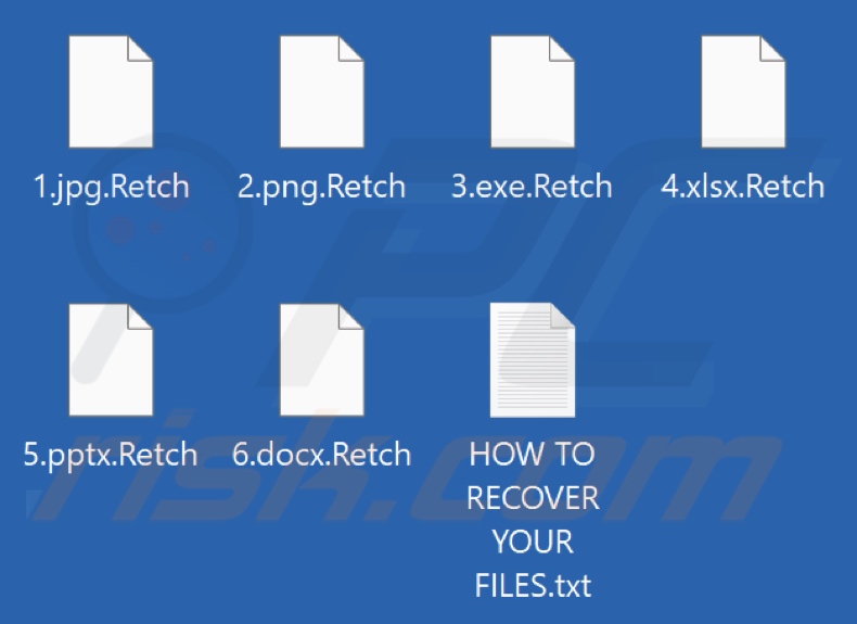 Files encrypted by Retch ransomware (.Retch extension)