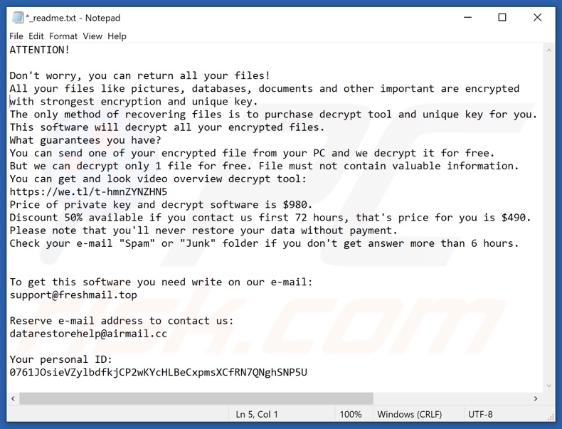 Taoy ransomware text file (_readme.txt)