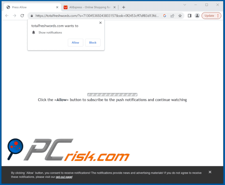 totalfreshwords[.]com website appearance (GIF)