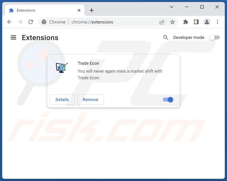 Removing search.tradeecon.com related Google Chrome extensions