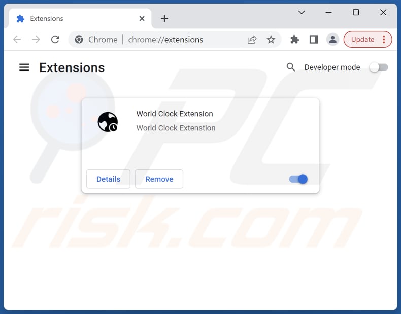 Removing worldclockext.com related Google Chrome extensions