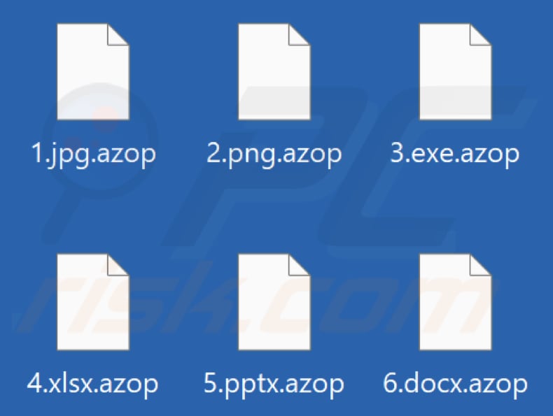 Files encrypted by Azop ransomware (.azop extension)