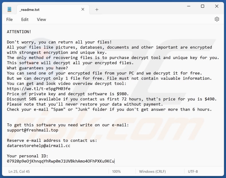 Azop ransomware text file (_readme.txt)