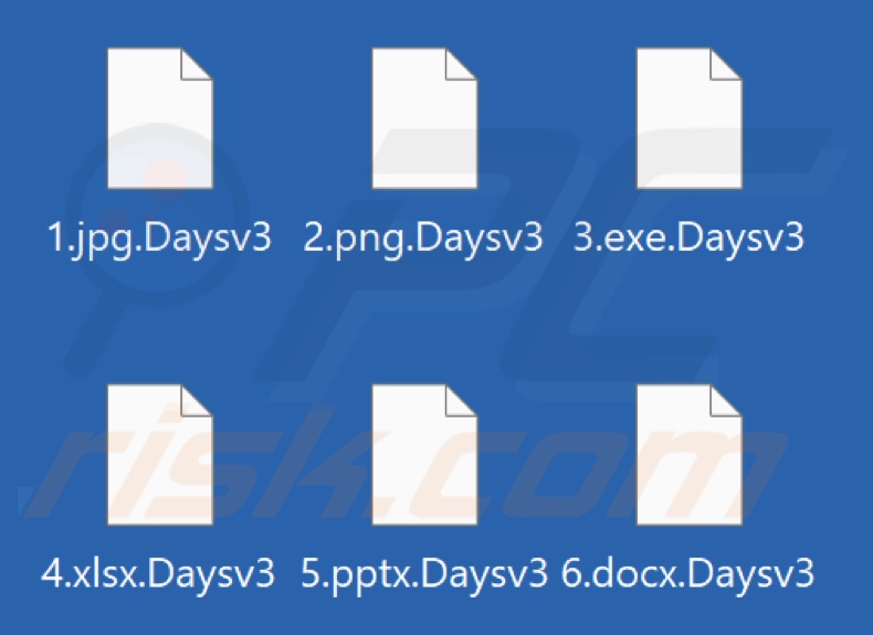 Files encrypted by Days Locker ransomware (.Daysv3 extension)