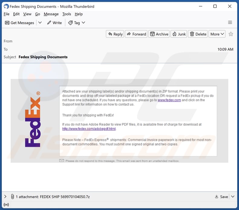 FedEx malspam campaign distributing DBatLoader