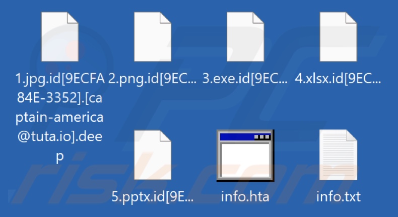 Files encrypted by Deep (Phobos) ransomware (.deep extension)