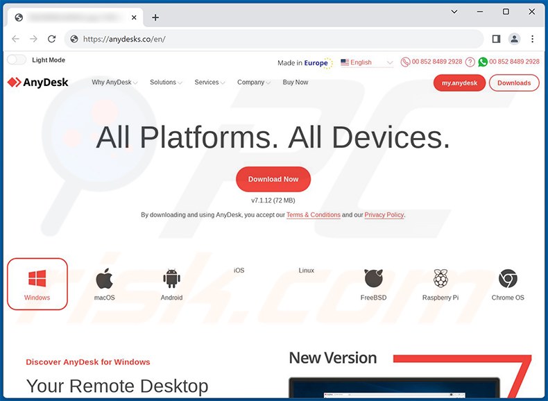 Fake AnyDesk download website (anydesks[.]co) spreading Doenerium stealer
