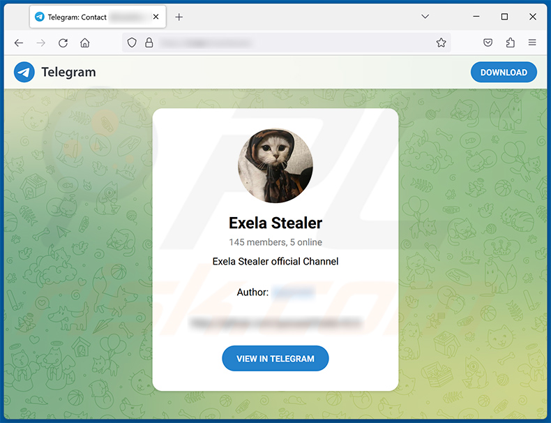 Exela stealer in Telegram
