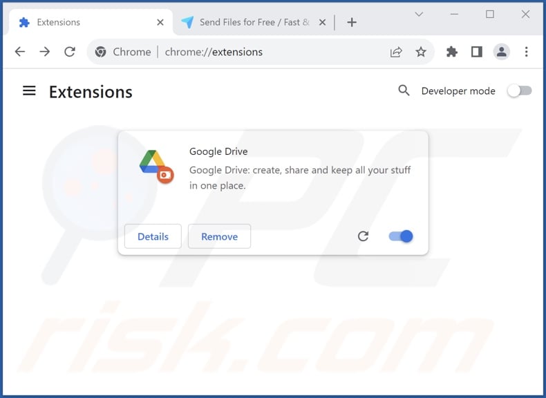 Fake Google Drive extension