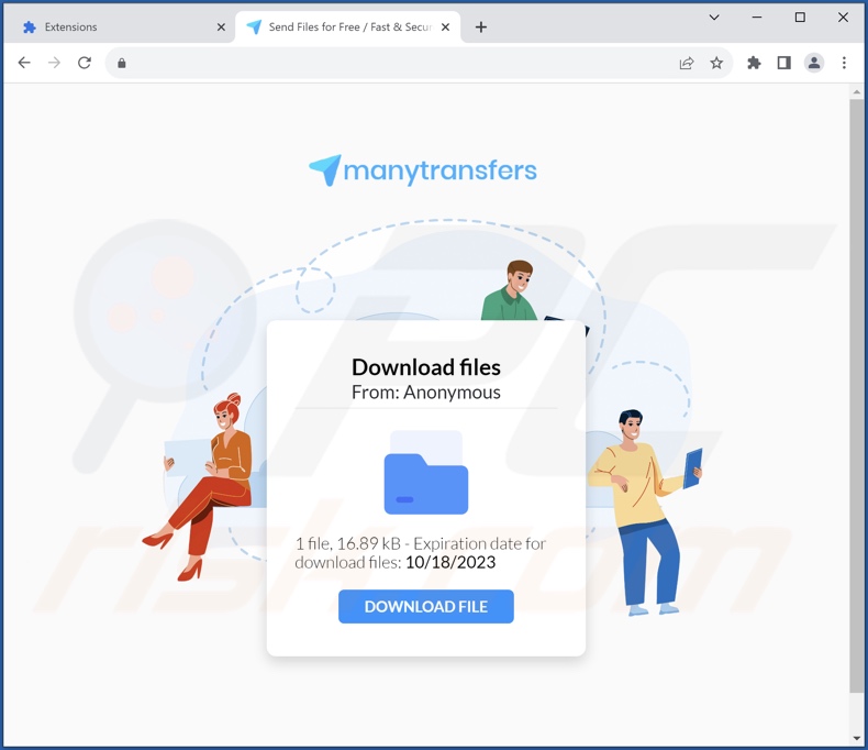 Website used to promote fake Google Drive extension