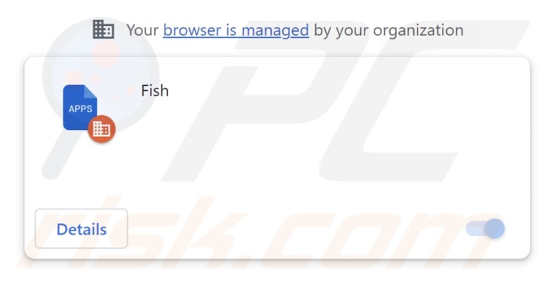 Fish malicious extension