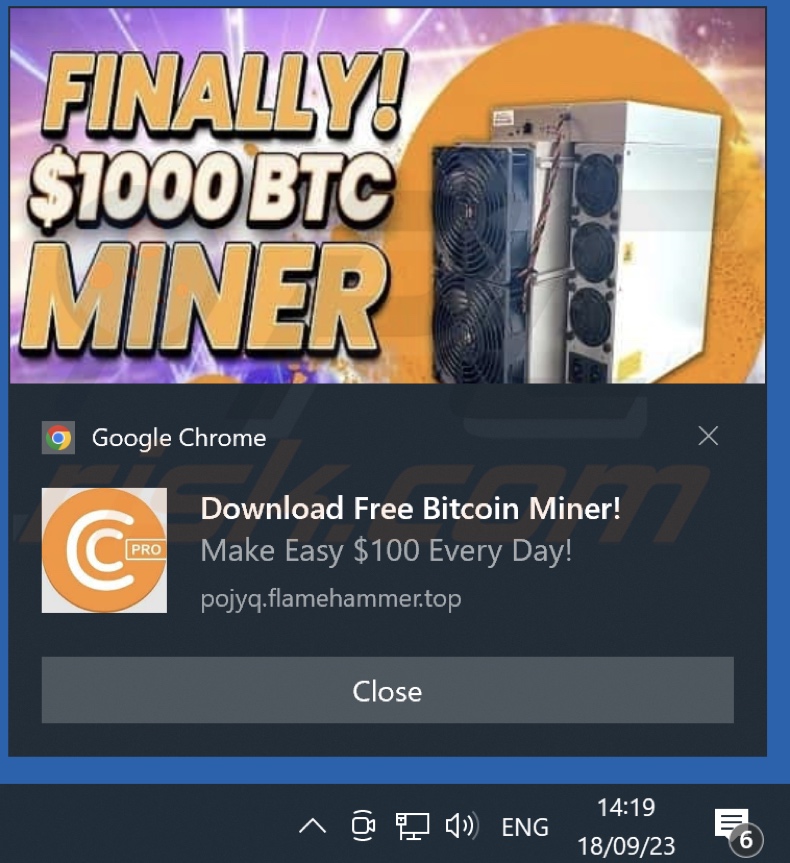 Ad delivered by the flamehammer[.]top page