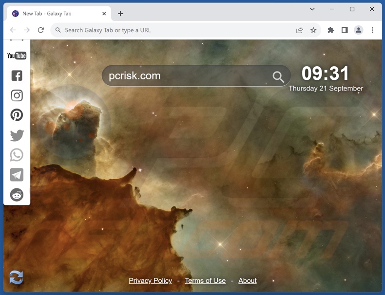 Galaxy Tab browser hijacker homepage
