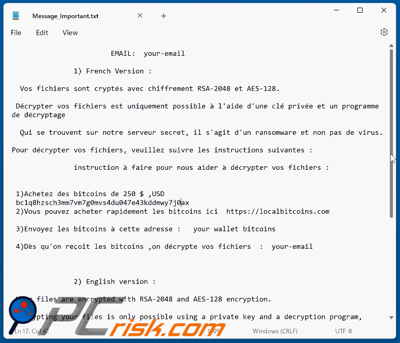 Hacking ransomware note (2023-09-28)