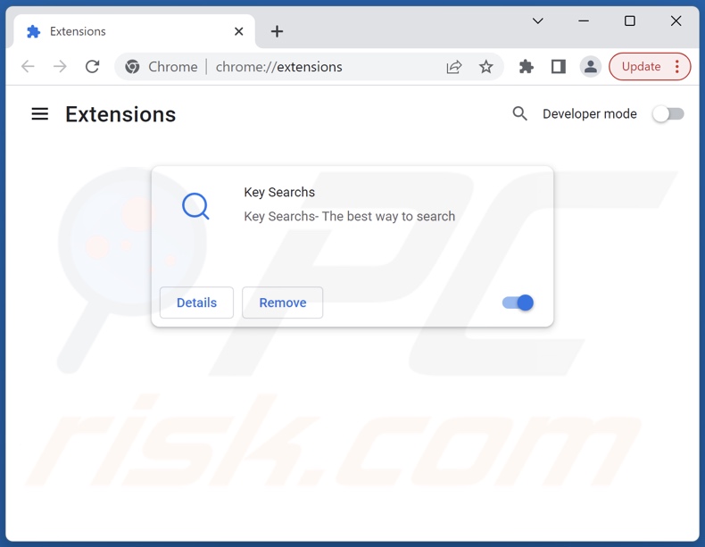 Removing keysearchs.com related Google Chrome extensions